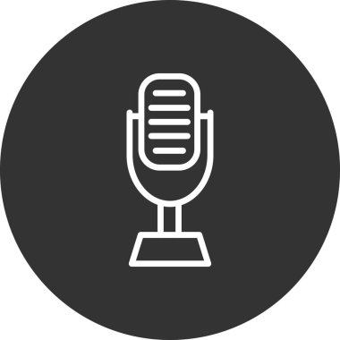 Mikrofon. Web simgesi vektör illüstrasyonu