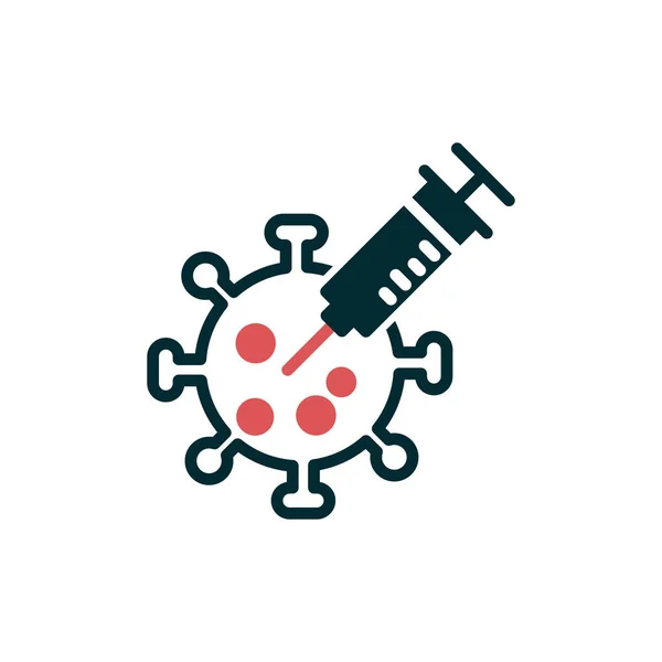 Spuit Met Bacteriën Coronavirus Icoon Vector Illustratie — Stockvector