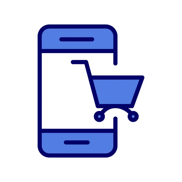 Online Shopping Handy Ikone Vektorillustration — Stockvektor
