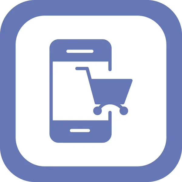 Shopping Online Icona Del Cellulare Illustrazione Vettoriale — Vettoriale Stock
