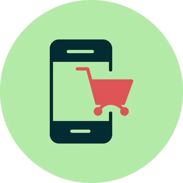 Online Shopping Mobile Phone Icon Vector Illustration — Stock Vector