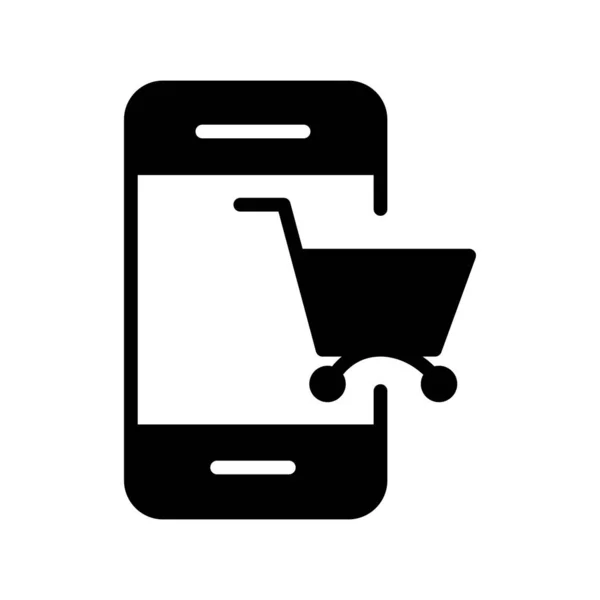 Online Winkelen Pictogram Mobiele Telefoon Vectorillustratie — Stockvector