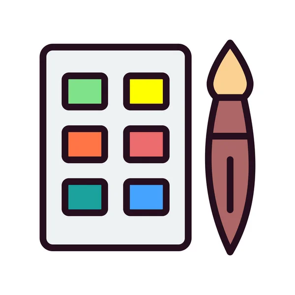 Watercolor Brush Icon Vector Illustration — Stock Vector