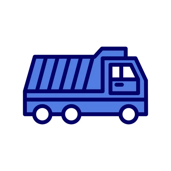 Levering Truck Lijn Stijl Vector Pictogram — Stockvector