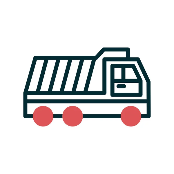 Levering Truck Lijn Stijl Vector Pictogram — Stockvector