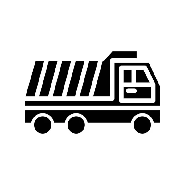 Levering Truck Lijn Stijl Vector Pictogram — Stockvector