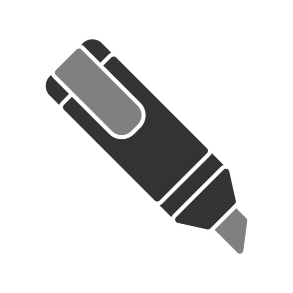 Vektor Ikony Zvýrazňovače Obrysové Pero Plochou Značkou Ilustrace Barevného Symbolu — Stockový vektor