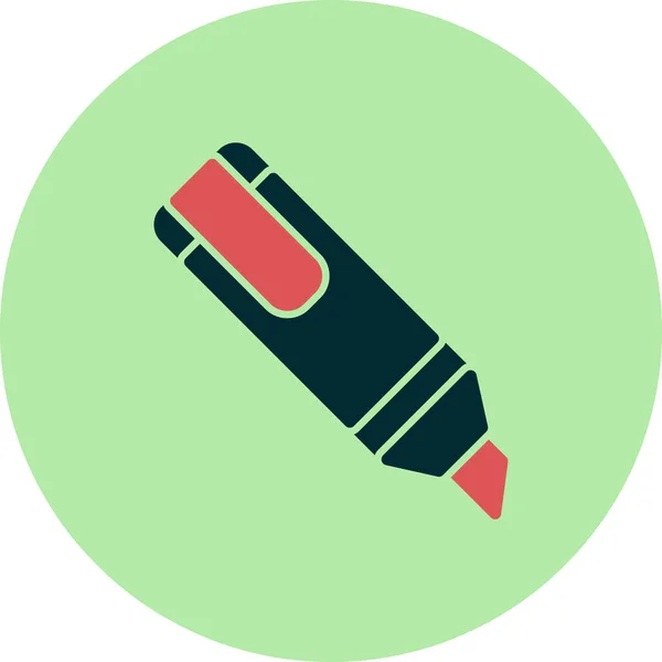 Highlighter Icoon Vector Omtrek Pen Plat Teken Kleur Symbool Illustratie — Stockvector