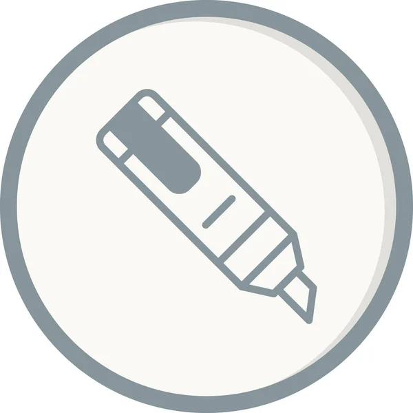 Vektor Ikony Zvýrazňovače Obrysové Pero Plochou Značkou Ilustrace Barevného Symbolu — Stockový vektor