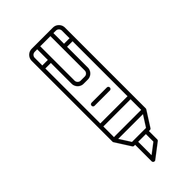 Highlighter Ikon Vektor Kontur Penna Platt Skylt Färg Symbol Illustration — Stock vektor