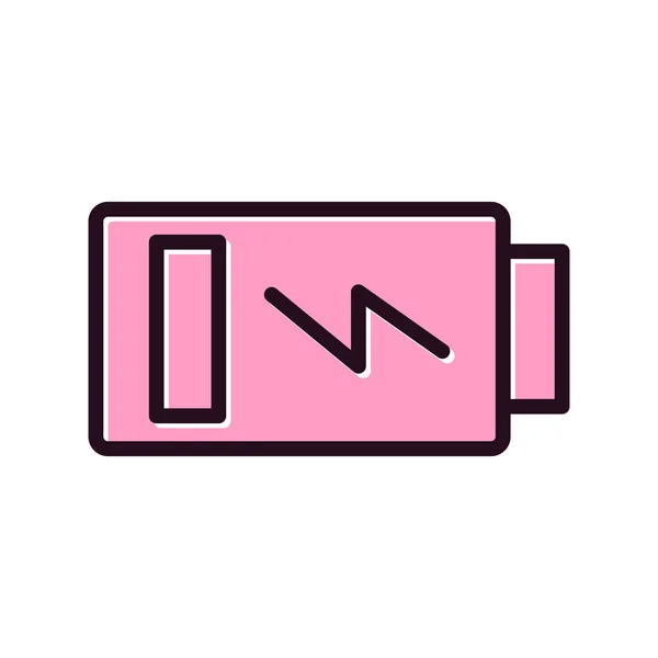 Batterij Vector Icoon Laad Symbool Eenvoudig Vlak Ontwerp Voor Web — Stockvector