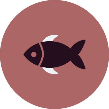 Ağ ve mobil uygulama tasarımınız için beyaz arkaplanda izole edilmiş balık simgesi vektörü, el çizimi logosu konsepti