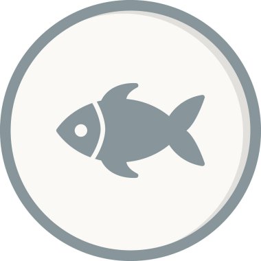 Ağ ve mobil uygulama tasarımınız için beyaz arkaplanda izole edilmiş balık simgesi vektörü, el çizimi logosu konsepti