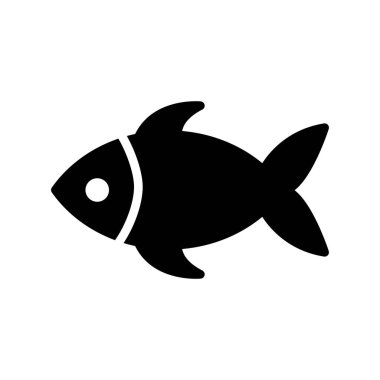 Ağ ve mobil uygulama tasarımınız için beyaz arkaplanda izole edilmiş balık simgesi vektörü, el çizimi logosu konsepti