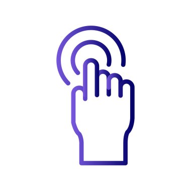 El ve işaret simgesi. Ekran sembolüne dokun. vektör illüstrasyonu