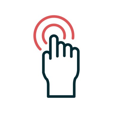 El ve işaret simgesi. Ekran sembolüne dokun. vektör illüstrasyonu