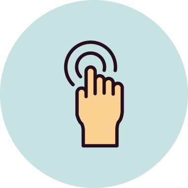 El ve işaret simgesi. Ekran sembolüne dokun. vektör illüstrasyonu