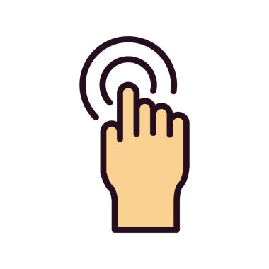 El ve işaret simgesi. Ekran sembolüne dokun. vektör illüstrasyonu