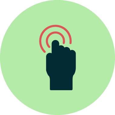 El ve işaret simgesi. Ekran sembolüne dokun. vektör illüstrasyonu