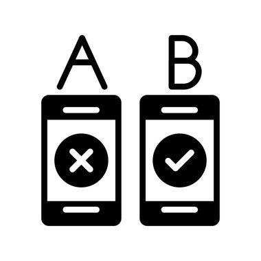Ab Test simgesinin vektör illüstrasyonu
