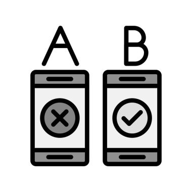 Ab Test simgesinin vektör illüstrasyonu