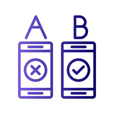 Ab Test simgesinin vektör illüstrasyonu