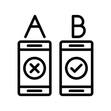 Ab Test simgesinin vektör illüstrasyonu