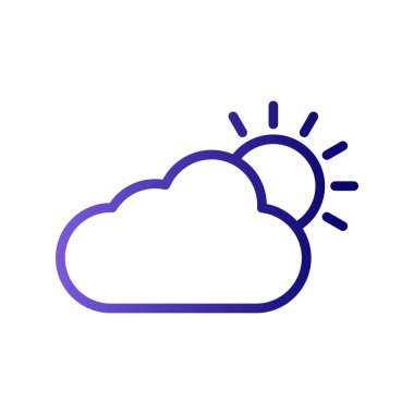 Bulutlu hava sembolü, logo çizimi. Vektör grafikleri