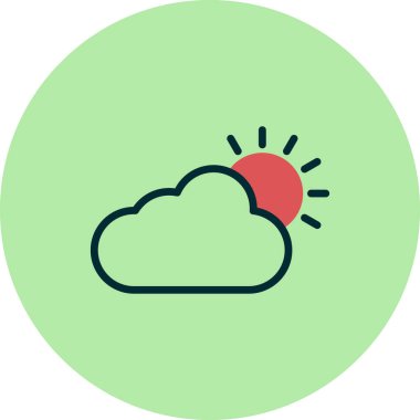 Bulutlu hava sembolü, logo çizimi. Vektör grafikleri