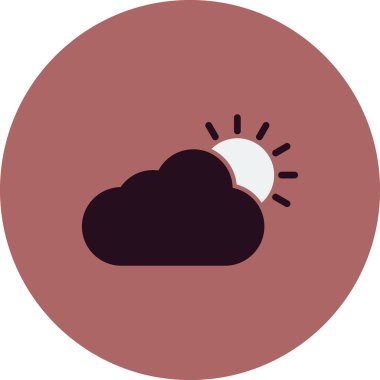 Bulutlu hava sembolü, logo çizimi. Vektör grafikleri