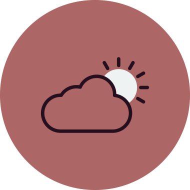 Bulutlu hava sembolü, logo çizimi. Vektör grafikleri