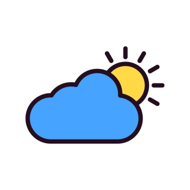 Bulutlu hava sembolü, logo çizimi. Vektör grafikleri