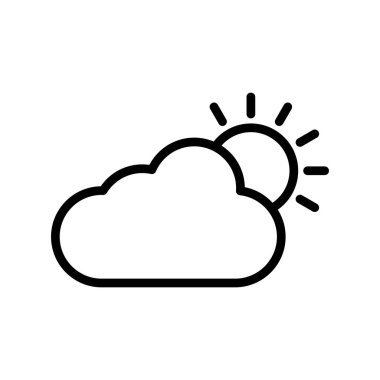 Bulutlu hava sembolü, logo çizimi. Vektör grafikleri