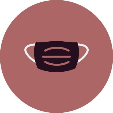 Tıbbi maske ikon vektörü. düz koruyucu koruma sembolü.