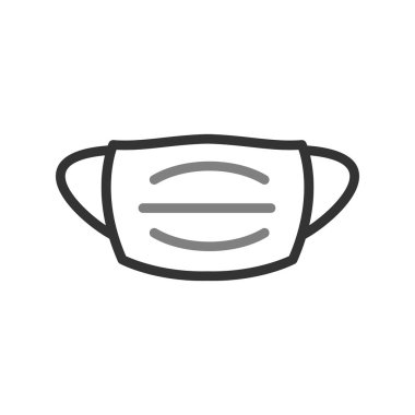 Tıbbi maske ikon vektörü. düz koruyucu koruma sembolü.