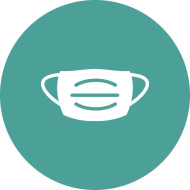 Tıbbi maske ikon vektörü. düz koruyucu koruma sembolü.