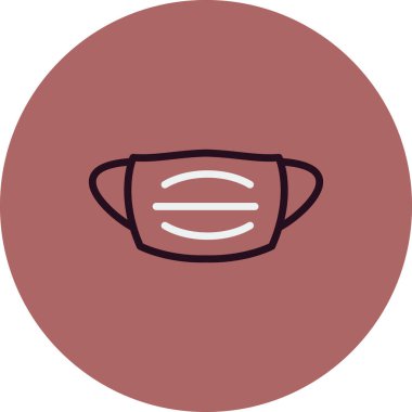 Tıbbi maske ikon vektörü. düz koruyucu koruma sembolü.