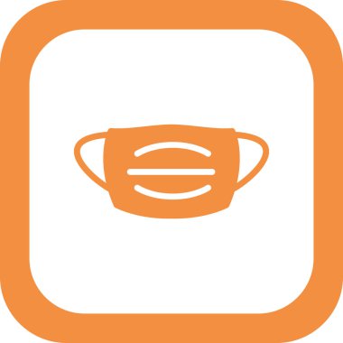 Tıbbi maske ikon vektörü. düz koruyucu koruma sembolü.