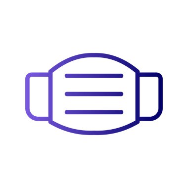 Tıbbi Maske Simgesi Vektör İllüstrasyonu