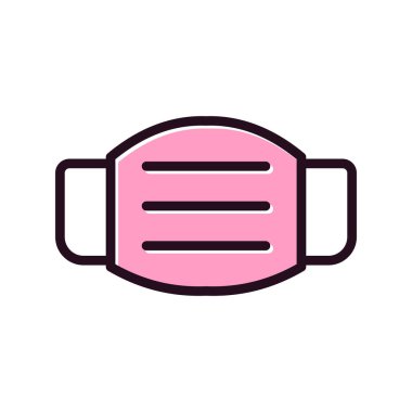 Tıbbi Maske Simgesi Vektör İllüstrasyonu