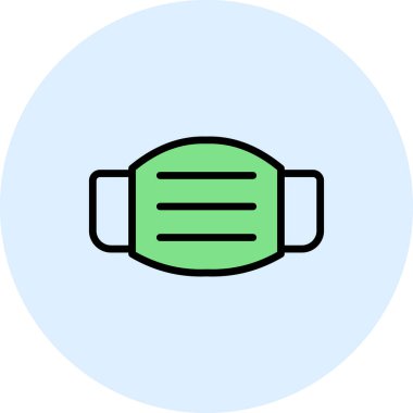 Tıbbi Maske Simgesi Vektör İllüstrasyonu