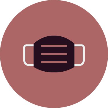 Tıbbi Maske Simgesi Vektör İllüstrasyonu