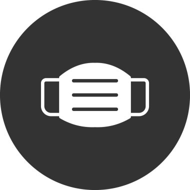 Tıbbi Maske Simgesi Vektör İllüstrasyonu