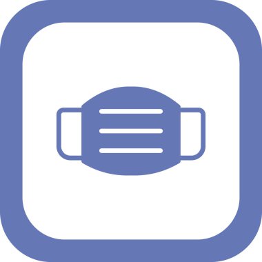 Tıbbi Maske Simgesi Vektör İllüstrasyonu