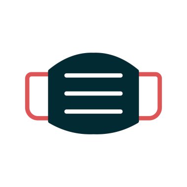 Tıbbi Maske Simgesi Vektör İllüstrasyonu