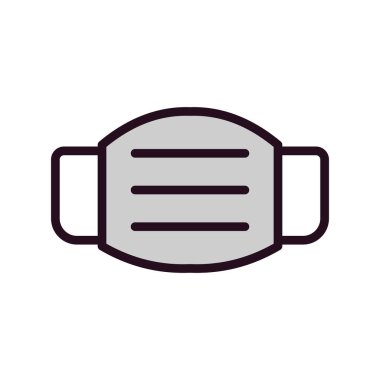 Tıbbi Maske Simgesi Vektör İllüstrasyonu