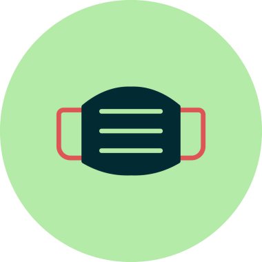 Tıbbi Maske Simgesi Vektör İllüstrasyonu