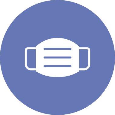 Tıbbi Maske Simgesi Vektör İllüstrasyonu