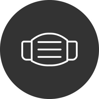 Tıbbi Maske Simgesi Vektör İllüstrasyonu