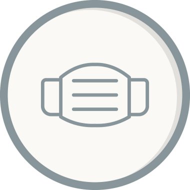 Tıbbi Maske Simgesi Vektör İllüstrasyonu